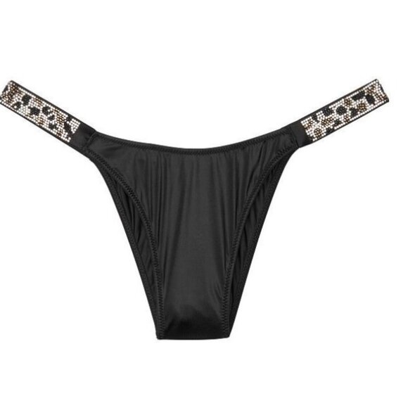 Victoria's Secret Other - Victoria's Secret VERY SEXY Leopard Rhinestone Brazilian Tanga Panty Size XS